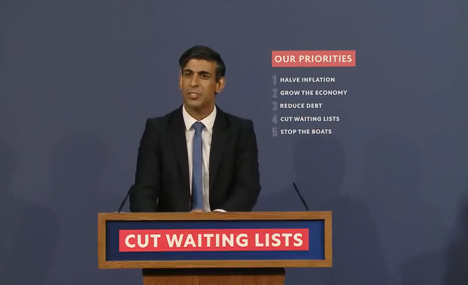 Rishi Sunak Photo Speaking During NHS Press Conference